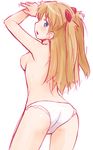  ass face from_behind ha-ru neon_genesis_evangelion panties shikinami_asuka_langley solo souryuu_asuka_langley topless underwear underwear_only 