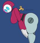  big_breasts big_butt blue_background blue_eyes breasts butt clothed clothing female gloves hair handwear humanoid looking_at_viewer machine mario_bros mask nintendo pink_hair purple_clothing robot robot_humanoid saulotheman shyguy side_view simple_background solo thick_thighs white_clothing white_gloves white_handwear wide_hips wind-up_key 