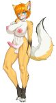  absurd_res anthro areola balls big_breasts blush breasts canid canine ear_tuft embarrassed erection fox fur genitals green_eyes gynomorph hair hi_res humanoid_genitalia inner_ear_fluff intersex looking_at_viewer mammal nipples nude orange_body orange_fur orange_hair penis pink_areola pink_nipples pussy reena_(gazer90) short_hair simple_background solo tail tuft vein veiny_penis weelzelu 