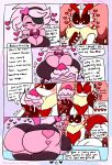  &lt;3 anthro big_breasts big_butt big_ears blush breasts butt cake chaos_elfilis chinchilla chinchillid dessert duo english_text eye_patch eyewear female food hair hi_res kirby_(series) kirby_and_the_forgotten_land lewdchuu_(artist) male mammal nintendo p.k-98 pink_body pink_hair rodent text white_body 