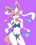  absurd_res alcid anthro avian bird clothing eeveelution female generation_6_pokemon hi_res lari lignerie moonred4000 nintendo pokemon pokemon_(species) pokmeon puffin simple_background solo sylveon underwear 