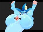  2023 4_toes absurd_res anthro claws digital_media_(artwork) eeveelution feet female generation_1_pokemon genitals hi_res looking_at_viewer nintendo nude open_mouth pawpads pokemon pokemon_(species) pussy solo tape toe_claws toes ttothep_arts vaporeon 