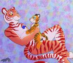  absurd_res anthro bodily_fluids cum felid fetishbruary genital_fluids hi_res male mammal pantherine plushie plushophilia sex size_difference size_play solo thatblackfox_(artist) tiger 