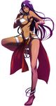  anklet arisawa_masaharu bracelet breasts circlet dark_skin dragon_quest dragon_quest_iv highres jewelry large_breasts loincloth long_hair long_legs manya pelvic_curtain purple_eyes purple_hair sandals solo toned 