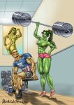  avengers_(series) captain_america dumbbell fitness fitness_(manga) marvel muscular muscular_female non-web_source she-hulk 