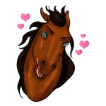  &lt;3 1:1 2021 alpha_channel amber18db ambiguous_gender blue_eyes brown_body brown_hair brown_mane digital_media_(artwork) dolero equid equine eyebrows feral hair headshot_portrait horse looking_at_viewer low_res mammal mane open_mouth portrait simple_background solo teeth 