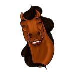  1:1 2021 alpha_channel amber18db ambiguous_gender brown_body brown_hair brown_mane digital_media_(artwork) dolero equid equine eyebrows eyes_closed feral flehmen_response hair headshot_portrait horse low_res mammal mane open_mouth portrait simple_background solo teeth 