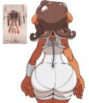  absurd_res animal_humanoid big_butt bodysuit brown_hair butt cephalopod cephalopod_humanoid clothing dark_body dark_skin female hair hi_res huge_butt humanoid humanoid_pointy_ears marine marine_humanoid mollusk mollusk_humanoid nintendo octarian octoling poopishness pseudo_hair rear_view simple_background skinsuit solo splatoon tentacle_hair tentacles thick_thighs tight_clothing white_background white_bodysuit wide_hips 