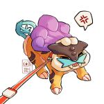  alternate_size anger_vein animal_collar artist_name claws closed_eyes collar highres leash meme no_humans open_mouth pokemon pokemon_(creature) raikou simple_background solo spoken_anger_vein teeth teletelo white_background 