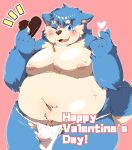  &lt;3 2023 anthro asian_clothing belly big_belly blue_body blue_eyes blush candy canid canine canis chocolate clothing dessert domestic_dog east_asian_clothing english_text food fundoshi hi_res holidays japanese_clothing kemono male mammal moobs navel nipples one_eye_closed overweight overweight_male simple_background solo text tsurugi underwear valentine&#039;s_day white_clothing white_fundoshi white_underwear wink 