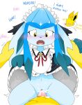  anthro blue_body blush bodily_fluids clothed clothing cum cum_in_pussy cum_inside dialogue duo eeveelution english_text female female_penetrated first_person_view generation_1_pokemon generation_4_pokemon genital_fluids glaceon hi_res jolteon leaking_cum looking_at_viewer male male/female male_penetrating male_penetrating_female male_pov nakachidragon nintendo open_mouth penetration penile penile_penetration penis_in_pussy pokemon pokemon_(species) pokemon_unite pokemorph sex simple_background tea_party_style_glaceon text vaginal vaginal_penetration white_background yellow_body yellow_eyes 