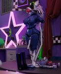  anthro ball_gag bdsm female five_nights_at_freddy&#039;s five_nights_at_freddy&#039;s:_security_breach gag hi_res roxanne_wolf_(fnaf) scottgames solo wrapped 