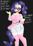  absurd_res anthro clothed clothing cutie_mark dialogue dress english_text equid equine eyewear female flashing_panties flutterthrash footwear friendship_is_magic gloves handwear hasbro hi_res horn legwear mammal my_little_pony open_mouth open_smile panties raised_clothing raised_dress rarity_(mlp) smile socks solo sunglasses talking_to_viewer text thigh_highs thigh_socks underwear unicorn 