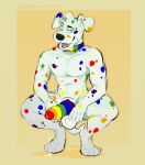  absurd_res animal_genitalia anthro balls black_nose blue_spots bodily_fluids canid canine canis claws clothing collar cum dalmatian digital_media_(artwork) domestic_dog emufur erection fur genital_fluids genitals green_spots hair hi_res leaking_cum lgbt_pride looking_at_viewer male mammal multicolored_penis nude open_mouth penis precum pride_colors rainbow_collar rainbow_penis rainbow_pride_colors rainbow_spots red_spots simple_background six-stripe_rainbow_pride_colors skittles_the_dalmatian smile solo spots spotted_body tongue white_body white_fur yellow_spots 