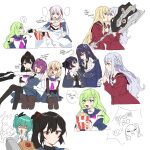  ! 1other 6+girls :d =_= ? ?? absurdres afterimage aqua_eyes aqua_hair arm_grab artist_self-insert assault_lily bangs bare_shoulders belt black_gloves black_hair black_necktie black_ribbon black_thighhighs blank_speech_bubble blonde_hair blue_cloak blue_jacket blue_sailor_collar blue_shirt blue_skirt blush braid breasts brown_pantyhose brown_sailor_collar bucket butterfly_hair_ornament cleavage cloak closed_mouth collared_shirt commentary_request criss-cross_halter cropped_legs cropped_torso crossed_arms crying danji_(danji_bang) detached_sleeves elbow_gloves epaulettes explosion expressionless eye_contact face-to-face flower flower_knot food funada_kiito funada_ui garter_straps gauntlets gloves green_eyes green_hair grey_hair hair_between_eyes hair_flower hair_ornament hair_ribbon hairclip half_gloves halterneck hand_on_another&#039;s_cheek hand_on_another&#039;s_face hand_to_own_mouth hands_up high-waist_skirt highres hishida_haru holding holding_bucket holding_glowstick holding_weapon imamura_yukari_(assault_lily) jacket japanese_clothes kanba_girls_high_school_uniform kawabata_hotaru kawanabe_nazuna kimono kimono_skirt kiss knees_together_feet_apart kon_kanaho korean_text large_breasts long_hair long_sleeves looking_at_another looking_at_viewer looking_away looking_down looking_to_the_side looking_up medium_hair miniskirt miyagawa_takane mole mole_under_mouth multiple_girls multiple_views nagasawa_yuki_(assault_lily) neckerchief necktie nose_blush notice_lines o_o odaiba_girls_high_school_uniform off_shoulder open_mouth out_of_frame pantyhose parted_lips partially_fingerless_gloves pink_flower pink_hair pleated_skirt ponytail popcorn profile pulling purple_eyes purple_hair purple_neckerchief purple_ribbon red_belt red_eyes red_ribbon red_shirt red_skirt ribbon sailor_collar school_uniform serafuku shaded_face shirt short_hair siblings side_braid simple_background sisters sitting sitting_on_lap sitting_on_person sketch skirt sleeveless sleeveless_shirt smile speech_bubble spoken_exclamation_mark spoken_question_mark standing suzuki_chinami sweat takehisa_nakaba tassel teeth thighhighs translation_request twintails two-tone_shirt upper_teeth_only v-shaped_eyebrows very_long_hair wavy_mouth weapon white_background white_kimono white_necktie white_pantyhose white_ribbon white_shirt wide_sleeves yellow_eyes yuri 