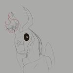  1:1 2022 animated anthro bapho_(keadonger) baphomet_(deity) biped black_sclera blep bovid caprine caprine_demon crown deity demon digital_media_(artwork) eyelashes eyes_closed fangs female goat_demon grey_background greyscale hair half-closed_eyes headgear hi_res horn keadonger kiss_mark long_neck looking_at_viewer looking_back mammal monochrome narrowed_eyes pentagram pentagram_tattoo short_playtime simple_background smile snout solo teeth tongue tongue_out turning_around wide_eyed wings 