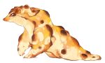 absurdres animal animal_focus closed_mouth dragon food_focus from_side full_body highres horns looking_away naan_bread no_humans omarumaru original red_eyes simple_background solo white_background 