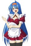  aq_interactive arcana_heart atlus blue_hair examu long_hair maid maid_uniform tsuzura_saki 