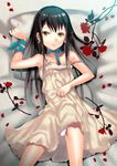  bad_id bad_pixiv_id bed black_hair cross dress earrings flower jewelry koga_norio long_hair lying male_focus narutaru open_mouth otoko_no_ko panties pantyshot pantyshot_(lying) petals pillow red_flower red_rose ribbon rose rose_petals saikawa_yusa solo strap_slip underwear white_panties yellow_eyes 