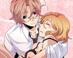  1girl america_(hetalia) axis_powers_hetalia az0212 bad_id bad_pixiv_id brother_and_sister canada_(hetalia) genderswap genderswap_(mtf) glasses necktie saliva siblings sleeping 