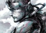  bad_id bad_pixiv_id expressionless from_side headband kuruuya male_focus metal_gear_(series) metal_gear_solid shoulder_pads solid_snake solo uniform upper_body 