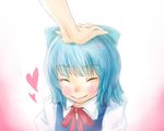  blush cirno closed_eyes heart kome_onna out_of_frame petting solo_focus touhou 