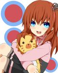  blue_eyes brown_hair crown hug nemu_(nebusokugimi) ribbon sakutarou solo stuffed_animal stuffed_lion stuffed_toy umineko_no_naku_koro_ni ushiromiya_maria 