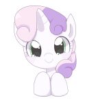  2019 absurd_res blush bust_portrait daww equid equine female feral friendship_is_magic ginmaruxx green_eyes hair hasbro hi_res horn looking_at_viewer mammal multicolored_hair my_little_pony pink_hair portrait purple_hair simple_background smile solo sweetie_belle_(mlp) two_tone_hair unicorn white_background white_body 