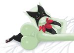  absurd_res anthro bed big_breasts big_butt breasts butt felid feline female furniture generation_9_pokemon guilgamesh hi_res humanoid lying lying_on_bed mammal meowscarada nintendo on_bed pokemon pokemon_(species) pokemon_humanoid pose smile smiley_face solo solo_focus 