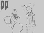  animatronic anthro armless avian bib big_breasts big_butt bird bow_tie breasts butt chicken dangodanger duo faceless female five_nights_at_freddy&#039;s five_nights_at_freddy&#039;s_2 galliform gallus_(genus) hi_res huge_breasts huge_butt lagomorph leporid machine male mammal monochrome non-mammal_breasts nude open_mouth phasianid question_mark rabbit robot scottgames slightly_chubby thick_thighs withered_bonnie_(fnaf) withered_chica_(fnaf) 