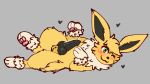  animal_genitalia anthro black_penis blush blush_lines eeveelution fluffy generation_1_pokemon genitals hi_res jitterclaws jolteon knot lying male nintendo on_back one_eye_closed pawpads paws penis pokemon pokemon_(species) solo wink 