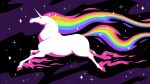  ambiguous_gender colored digitigrade drawfee drawfee_(copyright) equid equine feral hair hooves horn mammal mane multicolored_hair multicolored_mane multicolored_tail nathan_yaffe pink_hooves rainbow_hair rainbow_mane rainbow_tail shaded side_view solo space sparkles star tail unicorn unicorn_horn white_body 