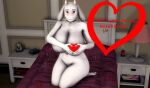  &lt;3 2023 3d_(artwork) absurd_res anthro bed big_breasts big_butt bovid breasts butt caprine collar digital_media_(artwork) female fur furniture goat heart_sign hi_res holidays horn inviting kneeling lamp long_ears looking_at_viewer mammal mature_female mommyosha nude red_eyes smile solo text toriel undertale_(series) valentine&#039;s_day white_body white_ears white_fur 