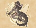  &lt;3 anthro arrow_(weapon) bow_(weapon) crocodile crocodilian crocodylid daylon_(dislyte) dislyte fake_wings fangs happy harness hindpaw holidays male nude paws ranged_weapon reptile scalie sealed_mouth solo spikes teeth valentine&#039;s_day weapon zinthings 