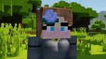  accessory blue_eyes blush breasts brown_hair collar collar_ring fan_character female flower flower_in_hair hair hair_accessory human mammal microsoft minecraft mojang outside plant smile solo surprised_expression sydney_cherri tomboy unknown_artist xbox_game_studios 