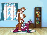  absurd_res anthro canid canine canis duo erection genitals hi_res knot male male/male mammal nude penis unknown_artist wolf 