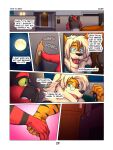  absurd_res anthro arcanine building clothed clothing comic dialogue digital_media_(artwork) doorbell duo dylan_(zourik) english_text fur generation_1_pokemon generation_7_pokemon hand_holding hi_res house incineroar leo_(zourik) male male/male moon muscular muscular_anthro muscular_male nintendo onomatopoeia open_mouth pokemon pokemon_(species) smile sound_effects text topwear zourik 