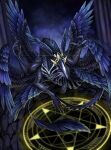  absurdres creature extra_arms feathered_wings glint highres keselum_(neganeura) magic_circle monster no_humans original outdoors wings 