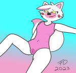  absurd_res animatronic anthro bodily_fluids camel_toe canid canine clothed clothing female five_nights_at_freddy&#039;s five_nights_at_freddy&#039;s_2 flintdogge fox funtime_foxy_(fnaf) fur genital_fluids gradient_background hi_res leotard looking_pleasured machine mammal mangle_(fnaf) pink_clothing pink_leotard pink_swimwear pussy_juice robot scottgames simple_background solo spread_legs spreading swimwear wet wet_clothing white_body white_fur yellow_eyes 