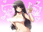  :3 bad_id bad_pixiv_id black_hair blush breasts buri_hamachi censored groin houraisan_kaguya large_breasts long_hair maita navel one_eye_closed purple_eyes smirk solo topless touhou 