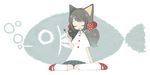  animal_ears bad_id bad_pixiv_id cat_ears fork himehi original sitting solo 