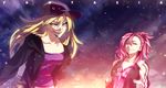  alternate_costume alternate_hairstyle bad_id bad_pixiv_id banned_artist baseball_cap blonde_hair contemporary hat highres jacket long_hair multiple_girls no_hat no_headwear pink_eyes pink_hair saigyouji_yuyuko smirk suisen touhou yakumo_yukari yankee yellow_eyes yin_yang 