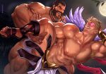 2boys abs anal angel_wings arm_hair arm_tattoo armpit_hair armpits bara beard blonde_hair completely_nude facial_hair glowing glowing_eyes graves_(league_of_legends) heartseeker_varus henry_partum holding_another&#039;s_leg large_pectorals league_of_legends leg_hair leg_up male_focus mini_wings multiple_boys muscular muscular_male navel nipples nude official_alternate_costume pectorals sandals sex short_hair smile tattoo testicles thick_thighs thighs varus wings yaoi 