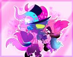  &lt;3 2023 asmodeus_(helluva_boss) black_clothing black_hat black_headwear carrying_another clothing cyrilwolff demon digital_drawing_(artwork) digital_media_(artwork) duo female green_eyes hair hat headgear headwear helluva_boss hi_res holidays male pink_clothing pink_hair purple_clothing top_hat valentine&#039;s_day 