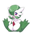  2023 4_fingers big_breasts blue_pupils breasts cleavage clothed clothing cute_fangs eye_through_hair female fingers gardevoir generation_3_pokemon green_hair hair hair_over_eyes hi_res humanoid looking_at_viewer nintendo not_furry pokemon pokemon_(species) pose pupils rainbow red_eyes simple_background smile smiling_at_viewer solo translucent translucent_hair white_background zacianswords 