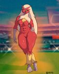  @113poppy absurd_res big_breasts blaziken blonde_hair breasts female generation_3_pokemon hair hi_res humanoid hybrid muscular nintendo paparazzi pokemon pokemon_(species) pokemon_humanoid poppy&#039;s69 red_body smile solo thick_thighs 
