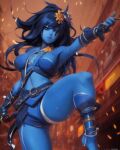 ai-generated blue_skin colored_skin hindu_mythology kali mature_female non-web_source 