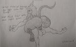  anthro arch_(vamrack) big_butt big_penis butt canid canine canis duo elemental_creature female flora_fauna genitals girly graphite_(artwork) male male/female mammal on_top pencil_(artwork) penis plant rear_view thick_thighs traditional_media_(artwork) vamrack wide_hips wolf 
