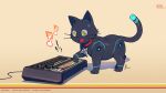 808_(hi-fi_rush) aurahack black_cat cat hi-fi_rush highres no_humans patreon_username robot robot_cat simple_background twitter_username web_address 