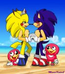  beach black_sclera blue_body blue_fur creepypasta crown crying_blood echidna eulipotyphlan fur generation_1_pokemon green_eyes hand_holding headgear hedgehog hi_res hybrid male male/male mammal manickatie2 meme monotreme nintendo pikachu pokemon pokemon_(species) red_body red_eyes red_fur seaside sonic.exe sonic.exe_(creepypasta) sonichu_(character) sonichu_(series) ugandan_knuckles yellow_body yellow_fur 